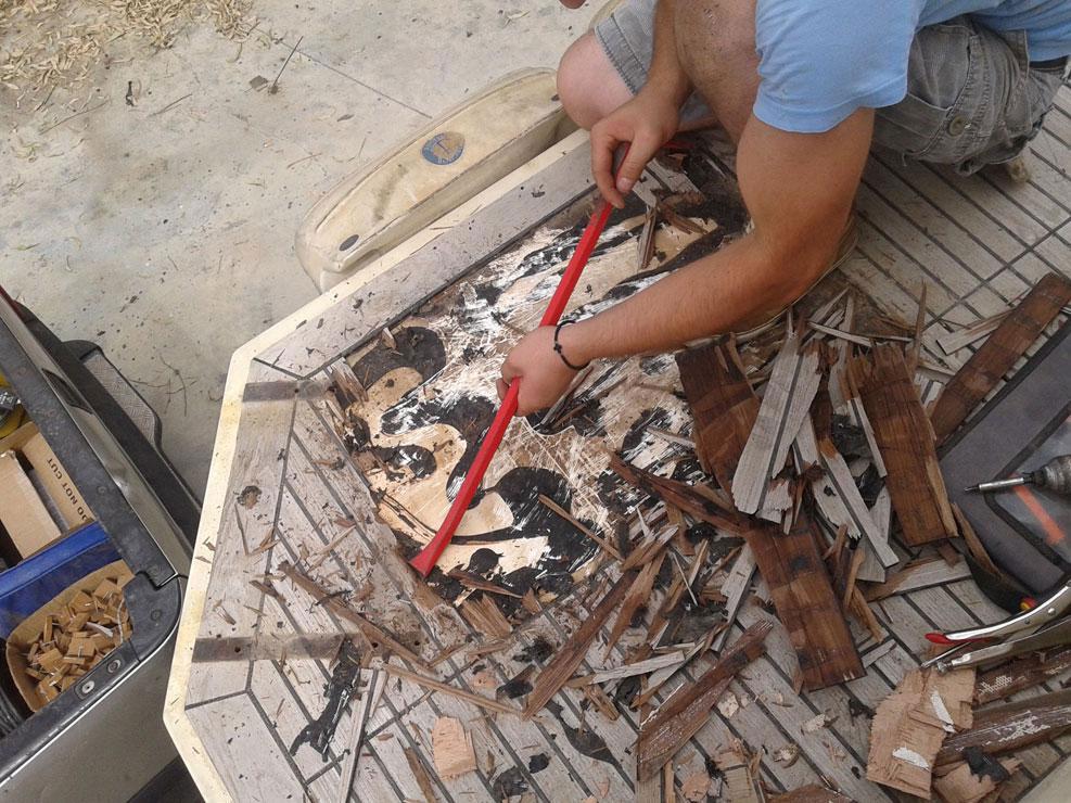 Ξήλωμα κουβέρτας σκάφους - Teak Work - TeakWork.gr